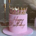 décoration gâteau couronne strass or rouge rose bleu vert violet classique acrylique mariage anniversaire