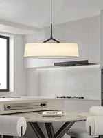 suspension lumineuse moderne minimaliste abat jour blanc structure marron texturé métal 90 260V