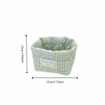 panier rangement tissu carreaux rose bleu vert jaune vintage réutilisable multiple doux ménage