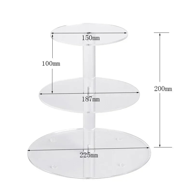 support cupcakes transparent moderne niveaux vis verticales grille 4mm epaisseur acrylique respectueux environnement