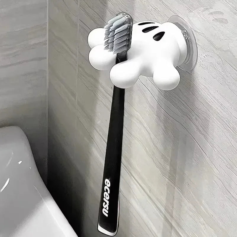 support mural décoratif mickey brosse dents ventouse serviette bijoux blanc noir moderne ludique enfantin