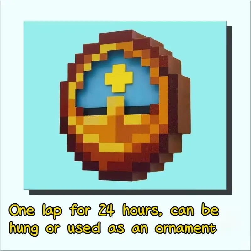horloge murale minecraft pixelisée blocs couleurs vives décoration maison chambre salon