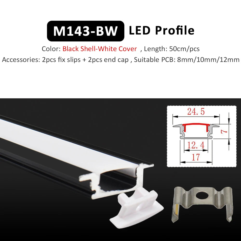 profil led noir blanc moderne 12v certification ul cem lvd rohs led ceiling profile