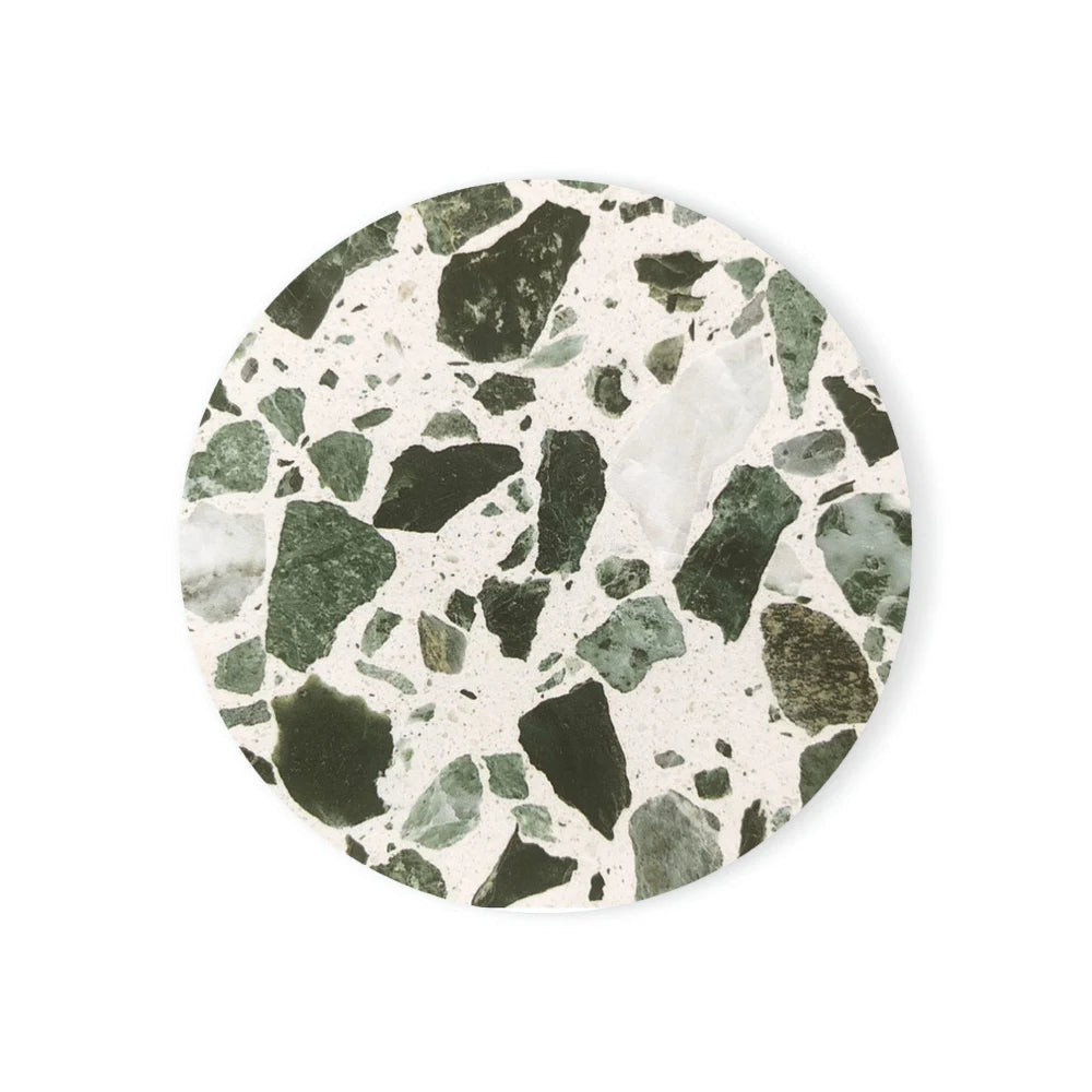 coasters terrazzo blanc vert moderne respectueux environnement noir beige marron opaques