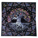 tapis polyester imperméable noir motifs religieux rituels astrologiques usage maison fête