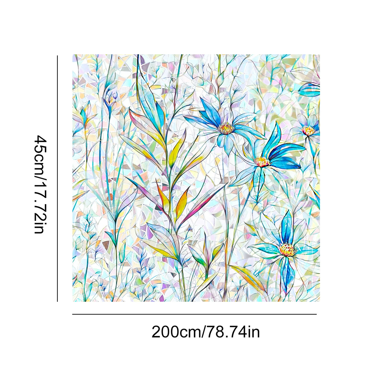 film confidentialité fenêtre multicolore floral adhésif moderne décoratif semi opaque vert bleu rose blanc