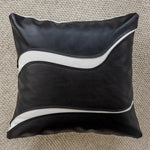coussin patchwork géométrique polyestère carré contemporain gris noir blanc decoration nordic