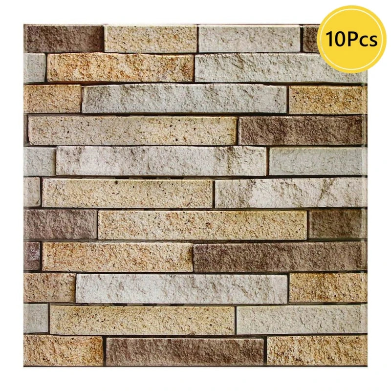 panneau mural 3d adhésif imitation briques moderne marron beige gris imperméable