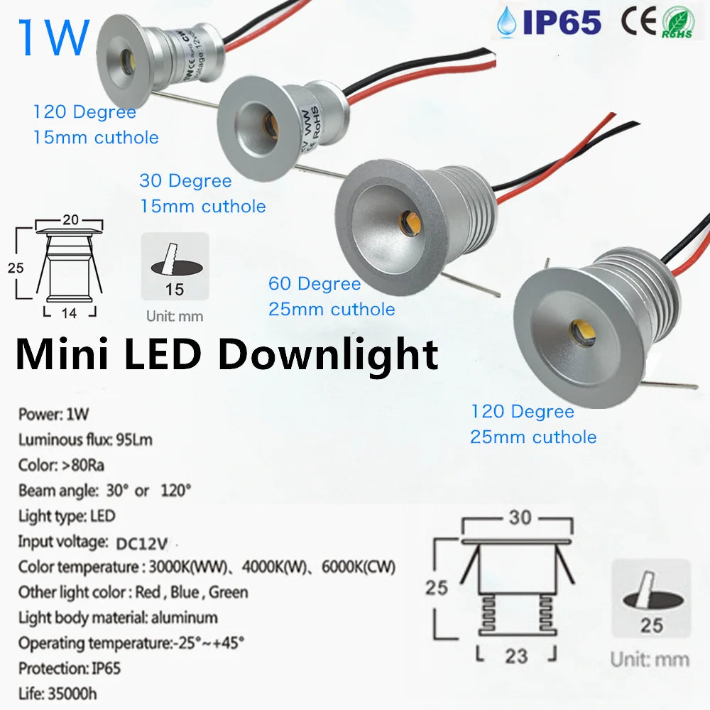 Downlight LED mini 1W 3W argenté moderne grille aluminium câble tissage 3000K 4000K 6000K