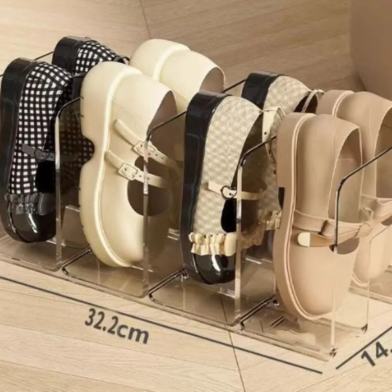 rangements chaussures enfants transparent moderne clips reutilisable carreaux léopard lisse