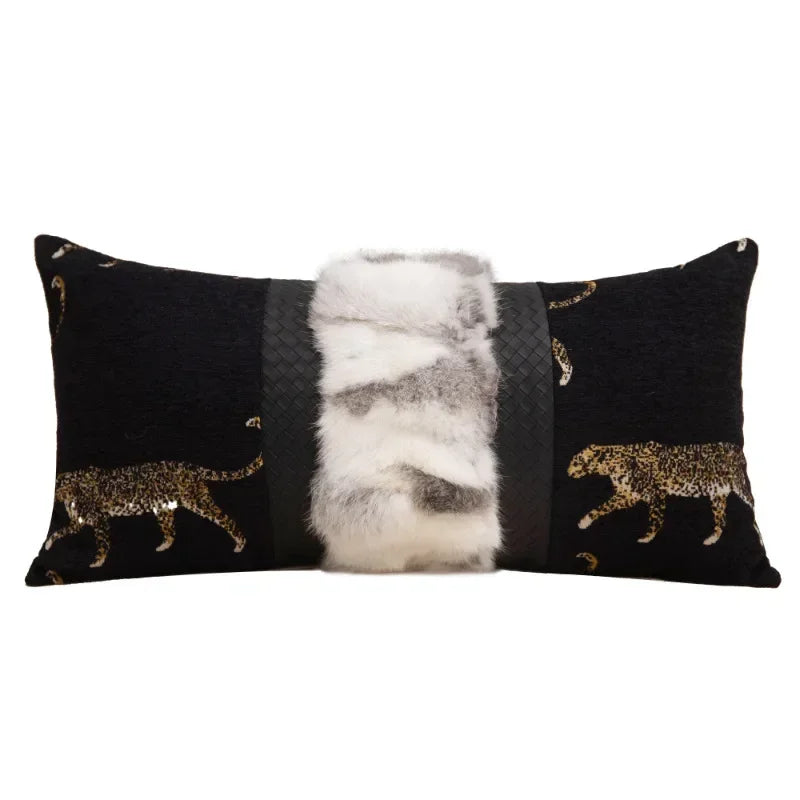 coussins imprimés animaux tigre léopard noir contemporains décoratifs sofa chaise voiture 50x50cm 45x45cm