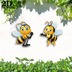 décoration murale 2d abeilles autocollants jaune noir blanc patio jardin