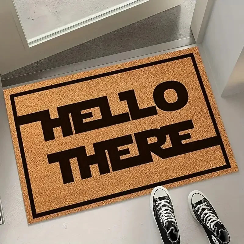 tapis d'entrée moderne imprimé anti salissure résistant l'usure beige blanc noir