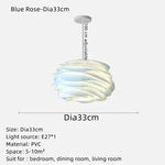 lampe suspendue moderne pvc blanc plissé opaque chambre coucher