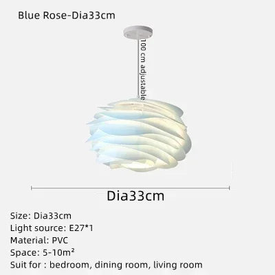 lampe suspendue moderne pvc blanc plissé opaque chambre coucher