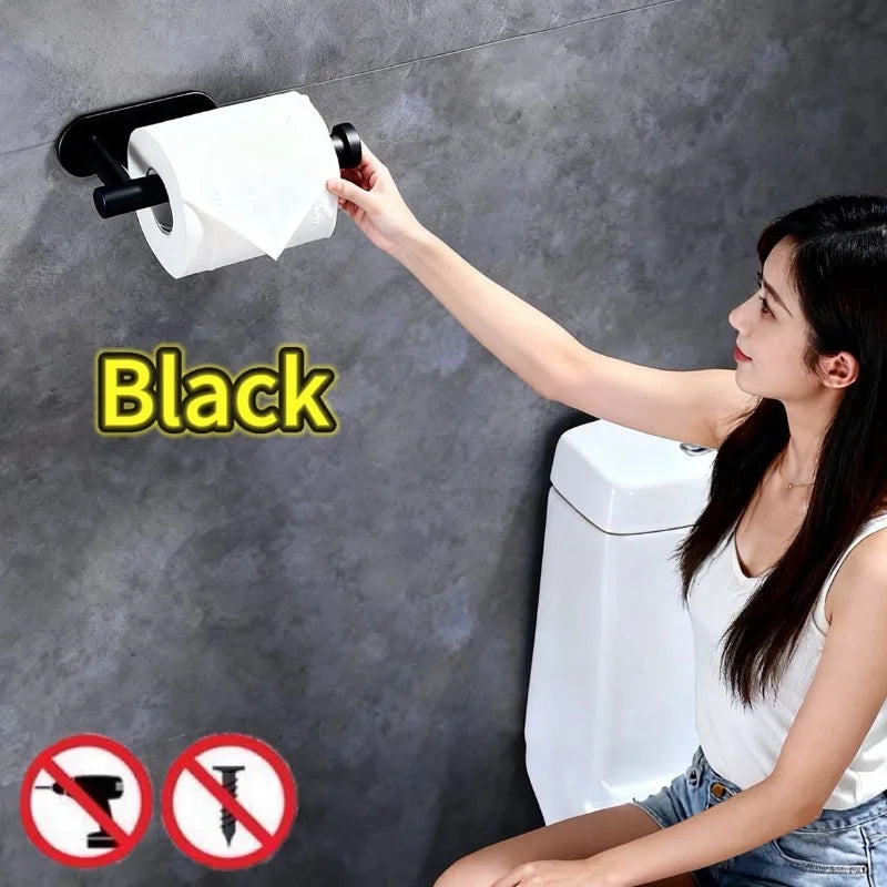 support papier toilette auto adhésif moderne salle bain blanc étanche hygiène salle bain accessorisation
