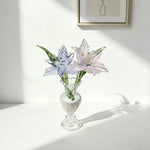 décoration florale verre transparent vase ridé fleur artificielle moderne chambre salon cadeau artisanal