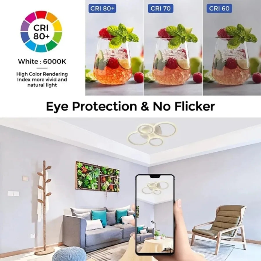 lampe led moderne minimaliste blanc intensité réglable télécommande chambre salon