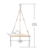 étagère suspendue bois macramé boho plante artificielle vase blanc chambre salon bedroom livingroom