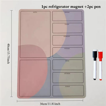 tableau blanc magnétique moderne aimants adhésifs motifs géométriques notes musicales symboles météo daily planner.memo