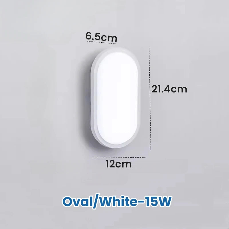 lampe murale moderne surface mounted extérieure led 15w 20w blanc ronde ovale étanche