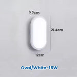 lampe murale moderne surface mounted extérieure led 15w 20w blanc ronde ovale étanche