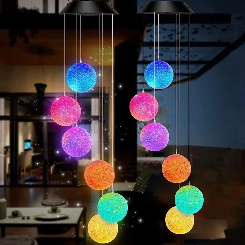 mobile lumineux solaire multicolores translucides moderne extérieur jardin park cour