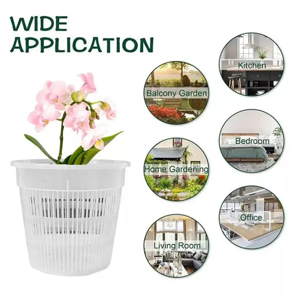 Pot plante transparent moderne grille internes contrôlant racines drainage 11 14 16 19cm