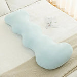 coussin ergonomique colonne polyester microfibre beige bleu clair uni moderne doux lit body support