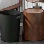 seau stockage marron foncé grain bois moderne grande capacité opacitéintérieur decoration