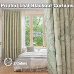 rideau occultant imprimé feuilles stylisées vert clair moderne maison