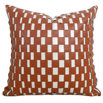 housse coussin carré orange motif géométrique moderne adhésif décoration intérieur