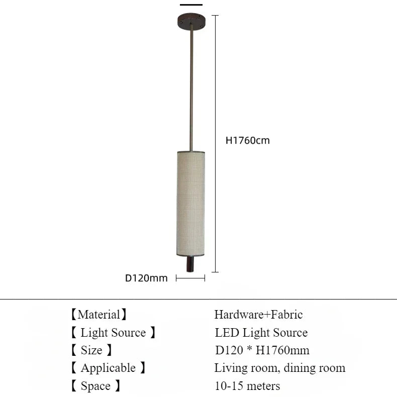 lampe suspendue tissu blanc cassé moderne 176cm haute chaîne métallique opacité