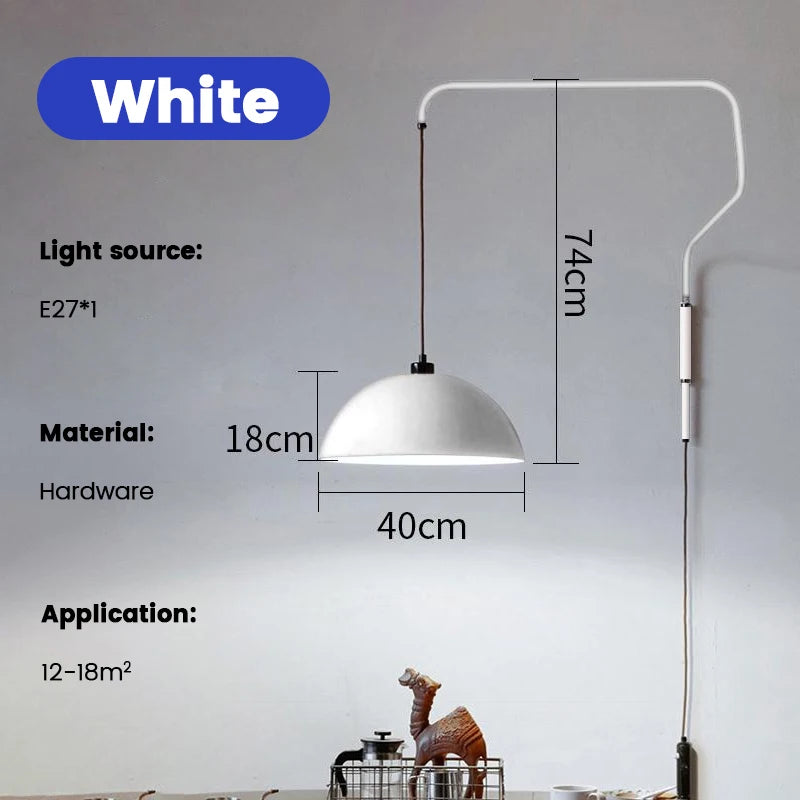 lampe murale rouge moderne bras articulé éclairage quotidien led scandinave fixée mur