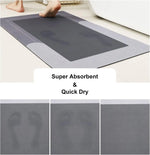 tapis bain gris moderne antidérapant pvc tissé ligne horizontale 50x80cmintérieur