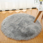tapis rond doux fourrure polyester blanc rose gris moderne chambre 30 50 70 cm