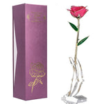 roses métal doré branches feuilles brillantes intérieur décoration saint valentin mariage