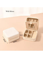 boîte bijoux simili cuir moderne blanc rouge noir violet orange miroir compartiments clics