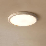 Plafonnier LED style Wabi Sabi en marbre travertin jaune pour chambre et salon moderne