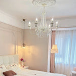 lustre cristal blanc chambre salon classique suspension ampoules led encastrée