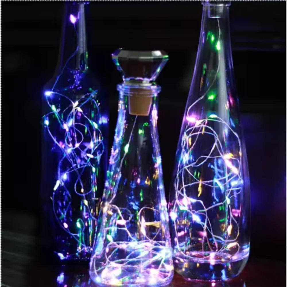 guirlandes lumineuses solaires bouteilles décoratives led multicolore extérieures festives jardin bar