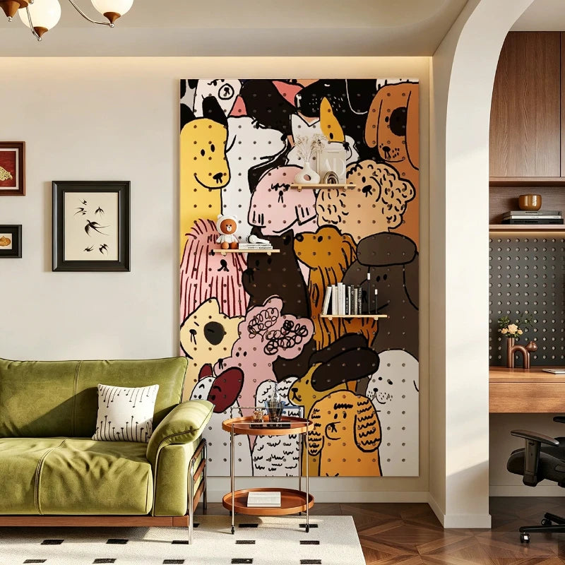 tableau mural moderne salon stockage mural réutilisable respectueux environnement đa dạng màu sắc