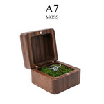 boîte bijoux bois marron classique dorés coussin blanc bague mariage packaging cadeau
