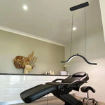 lampe suspension blanc noir lisse moderne minimaliste réglable télécommande câble 3200k 5600k