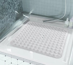 tapis douche antidérapant moderne gris perfo alvéoles adhésifs drainage salle bain