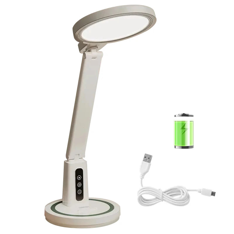 lampe rechargeable led horloge numerique blanc gris lecture étude