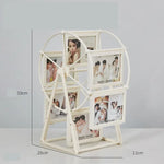 cadre photo vintage grande roue transparent bronze or argenté decoration florale photos inclusion industrielle
