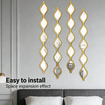 miroirs muraux adhésifs modernes noir doré blanc asymétriques décoratifs chambre salon