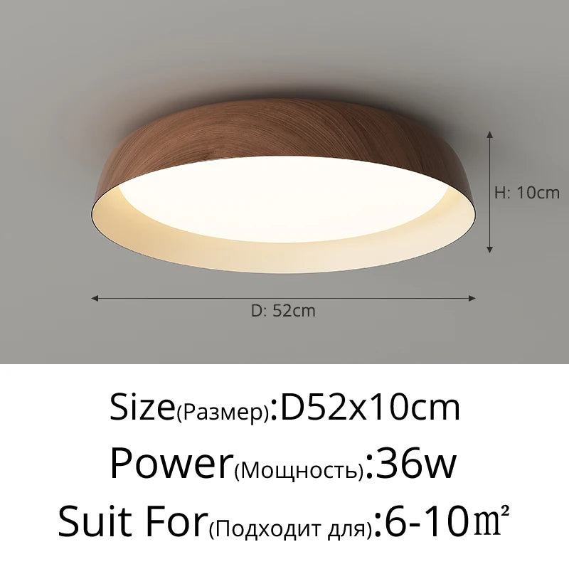 plafonnier moderne led lumineux bois clair opaque minimaliste suspension chambre