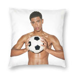 taies d'oreiller polyester coton motif football blanc moderne 45x45cm zip invisible